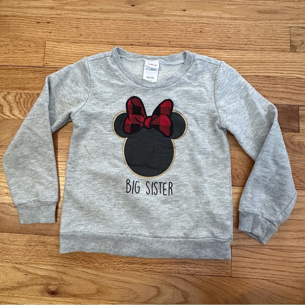 Disney Minnie Mouse Big Sister Crewneck Sweatshirt size 6